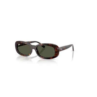 Ray Ban Sunglasses Woman Rb2221 - Havana Frame Green Lenses 53-18 In Brown