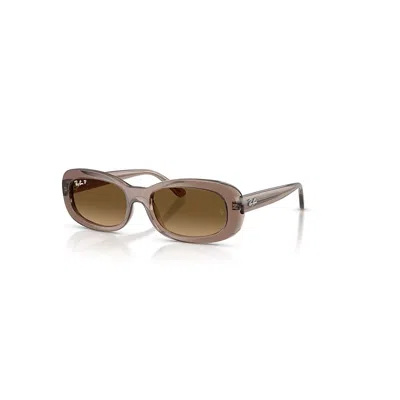 Ray Ban Sunglasses Woman Rb2221 - Transparent Beige Frame Brown Lenses Polarized 56-18