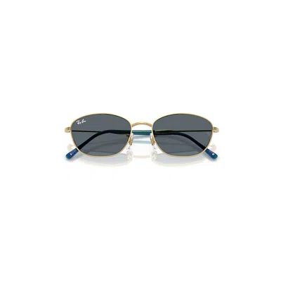 Ray Ban Rb3749 Sunglasses Arista Gold Frame Blue Lenses 55-18