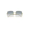 Ray Ban Square 1971 Reverse Sunglasses Arista Gold Frame Blue Lenses 56-19 In Gold