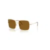 Ray Ban Sunglasses Woman Square 1971 Reverse - Arista Gold Frame Brown Lenses Polarized 54-19 In Gold