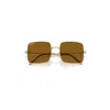Ray Ban Square 1971 Reverse Sunglasses Arista Gold Frame Brown Lenses Polarized 56-19 In Gold
