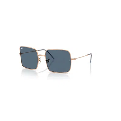 Ray Ban Sunglasses Woman Square 1971 Reverse - Rose Gold Frame Blue Lenses 54-19