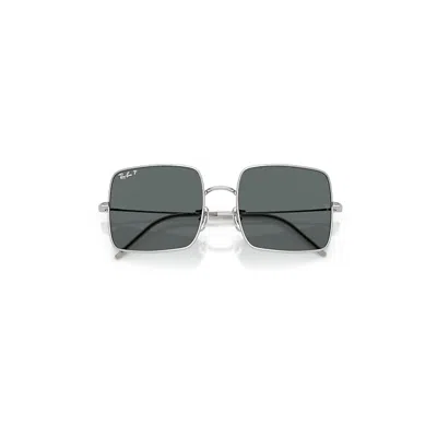 Ray Ban Square 1971 Reverse Sunglasses Silver Frame Grey Lenses Polarized 56-19