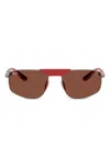 Ray Ban Textured Geometric Sunglasses In Brown