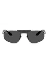 Ray Ban Textured Geometric Sunglasses In Gray