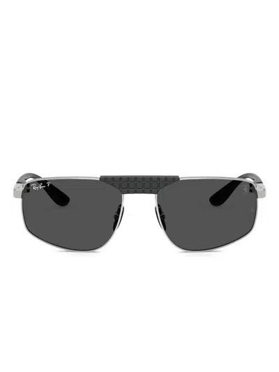 Ray Ban Textured Geometric Sunglasses In Gray