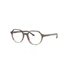 Ray Ban Thalia Optics Eyeglasses Striped Brown & Red Frame Clear Lenses Polarized 51-18 In Striped Brown & Red