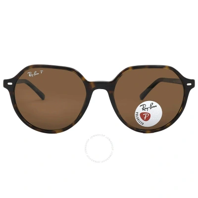 Ray Ban Thalia Polarized Brown Geometric Unisex Sunglasses Rb2195 902/57 53