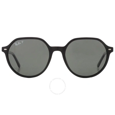 Ray Ban Thalia Polarized Green Square Unisex Sunglasses Rb2195 901/58 53 In Black / Green