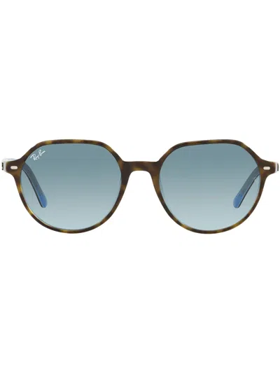 Ray Ban Thalia Round Frame Sunglasses In Blue_blue_gradient