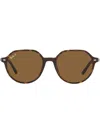 Ray Ban Thalia Sunglasses Tortoise Frame Brown Lenses Polarized 53-18 In Brown