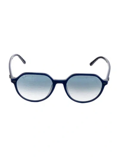 Pre-owned Ray Ban Thalia Round Sunglasses In Blue