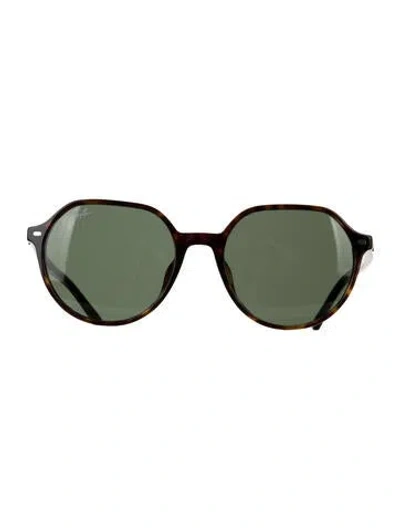 Pre-owned Ray Ban Thalia Round Sunglasses In Brown