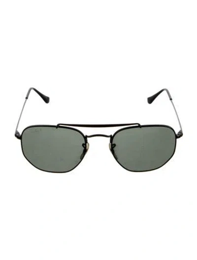 Pre-owned Ray Ban The Marshal Aviator Sunglasses In Black