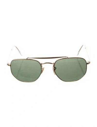 Pre-owned Ray Ban The Marshal Aviator Sunglasses In Gold