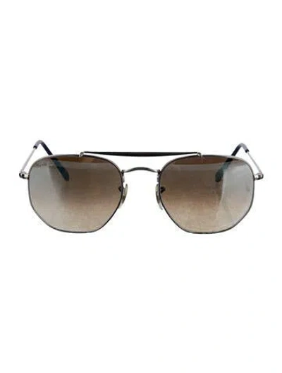 Pre-owned Ray Ban The Marshal Aviator Sunglasses In Silver
