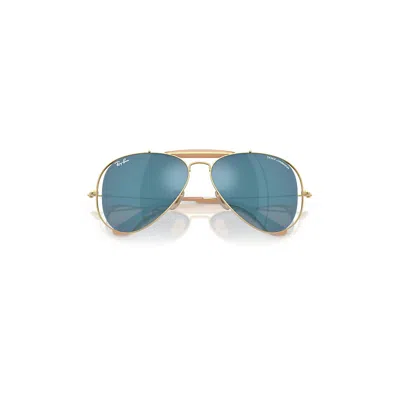 Ray Ban The Outdoorsman By Dolce&gabbana Sunglasses Arista Gold Frame Blue Lenses 53-14
