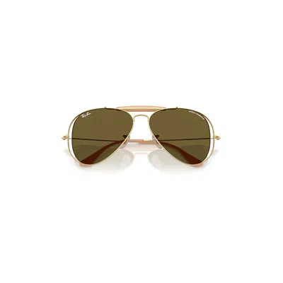 Ray Ban The Outdoorsman By Dolce&gabbana Sunglasses Arista Gold Frame Brown Lenses 58-14