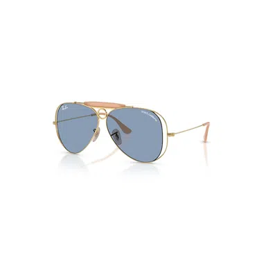 Ray Ban The Shooter By Dolce&gabbana Sonnenbrillen Arista Gold Fassung Blau Glas 53-09