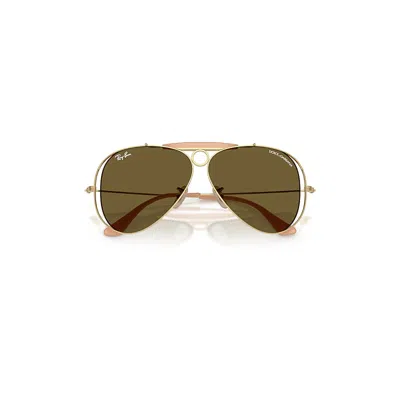 Ray Ban The Shooter By Dolce&gabbana Sunglasses Arista Gold Frame Brown Lenses 58-09