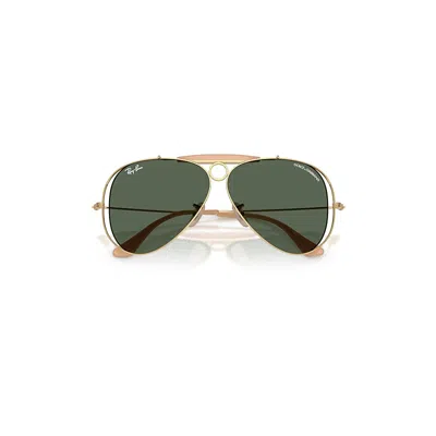 Ray Ban The Shooter By Dolce&gabbana Sunglasses Arista Gold Frame Green Lenses 58-09