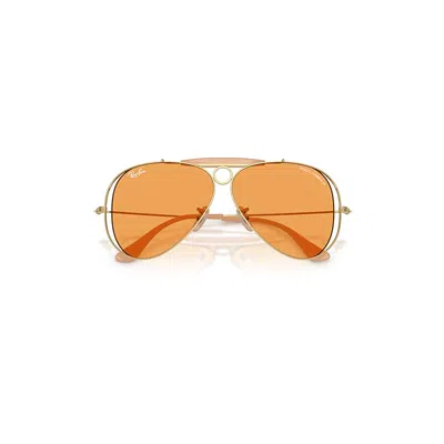 Ray Ban The Shooter By Dolce&gabbana Sunglasses Arista Gold Frame Orange Lenses 53-09