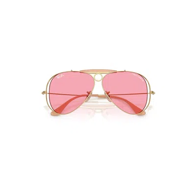 Ray Ban The Shooter By Dolce&gabbana Sunglasses Arista Gold Frame Pink Lenses 53-09