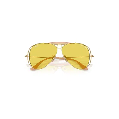 Ray Ban The Shooter By Dolce&gabbana Sunglasses Arista Gold Frame Yellow Lenses 53-09