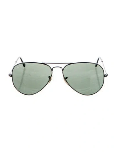 Pre-owned Ray Ban Tinted Aviator Sunglasses In Black