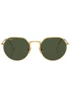 Ray Ban Jack Sunglasses Legend Gold Frame Green Lenses 51-20 In Gold