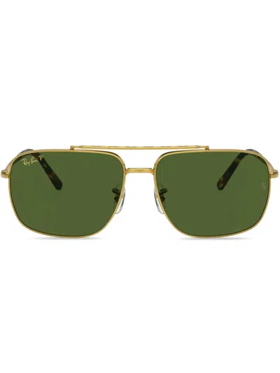 Ray Ban Tinted-lenses Double-bridge Sunglasses In Gold
