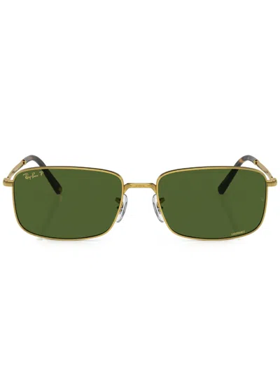 Ray Ban Tinted-lenses Square-frame Sunglasses In Gold