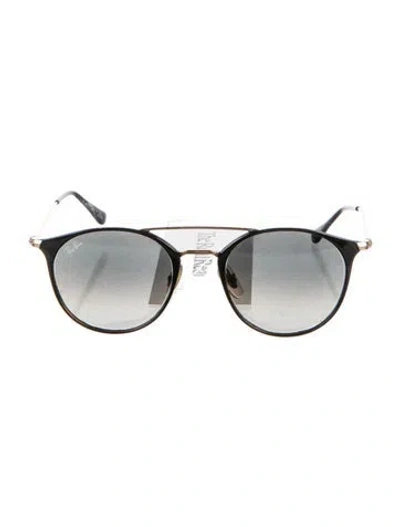 Pre-owned Ray Ban Tinted Round Sunglasses In Black