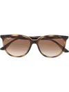 Ray Ban Tortoise Square-frame Sunglasses In Braun