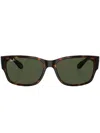 Ray Ban Tortoiseshell-effect Rectangle-frame Sunglasses In Braun