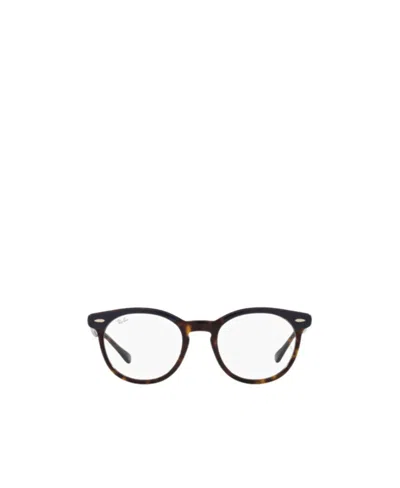 Ray Ban Tortoiseshell-effect Round-frame Glasses In Brown