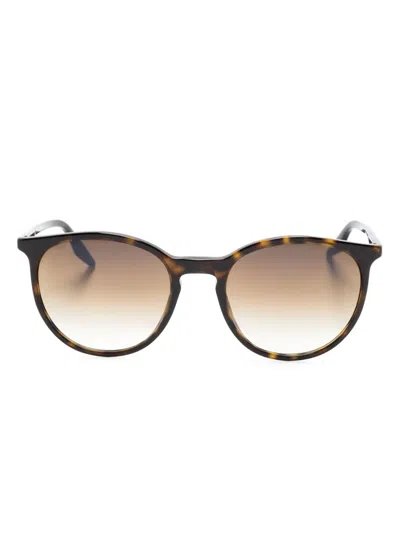 Ray Ban Tortoiseshell-effect Round-frame Sunglasses In Brown