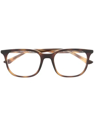 Ray Ban Tortoiseshell-effect Square-frame Glasses In Brown