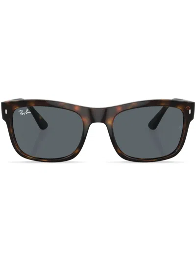 Ray Ban Tortoiseshell-effect Square-frame Sunglasses In Braun