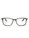 Ray Ban Tortoiseshell-effect Square-frames Glasses In Black