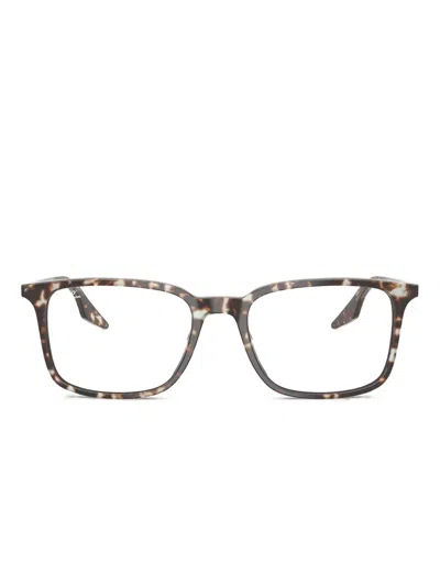 Ray Ban Tortoiseshell Rectangle Glasses In Yellow