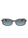 Ray Ban Tortoiseshell Rectangle Sunglasses In Brown