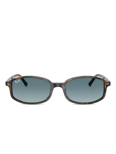 Ray Ban Tortoiseshell Rectangle Sunglasses In Brown