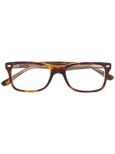 Ray Ban Tortoiseshell Square Frame Glasses In Brown