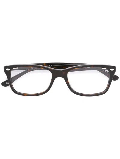 Ray Ban Tortoiseshell Square Glasses In Braun