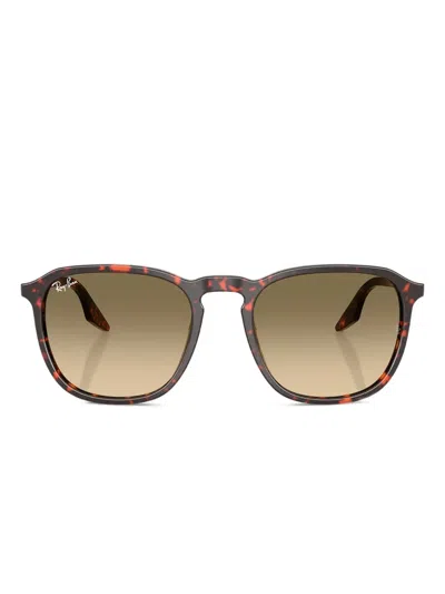 Ray Ban Tortoiseshell Square Sunglasses In Brown