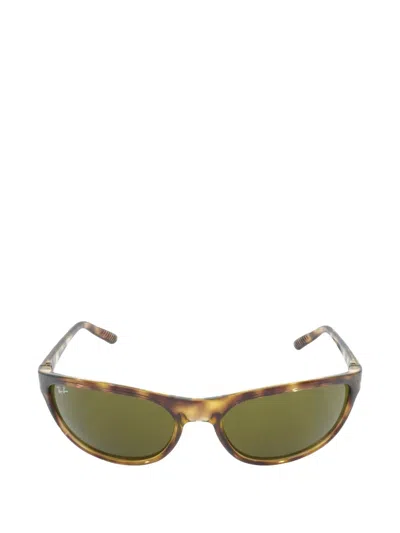Ray Ban Tortoiseshell-effect Rectangle-frame Sunglasses In Brown