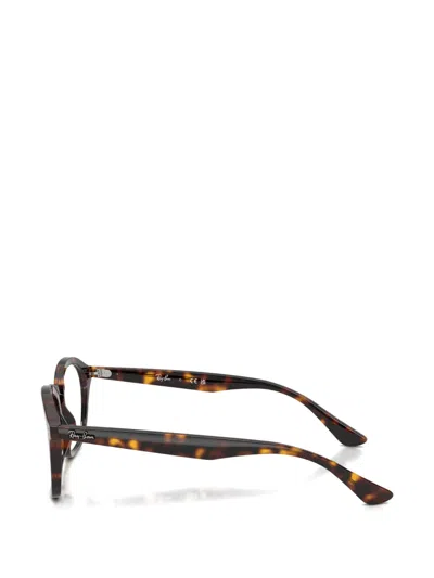 Ray Ban Tortoiseshell-effect Round-frame Glasses In Metallic