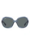 Ray Ban Jackie Ohh Ii Transparent Grey Butterfly Ladies Sunglasses Rb4098 659281 60 In Transparent Blue / Dark Grey